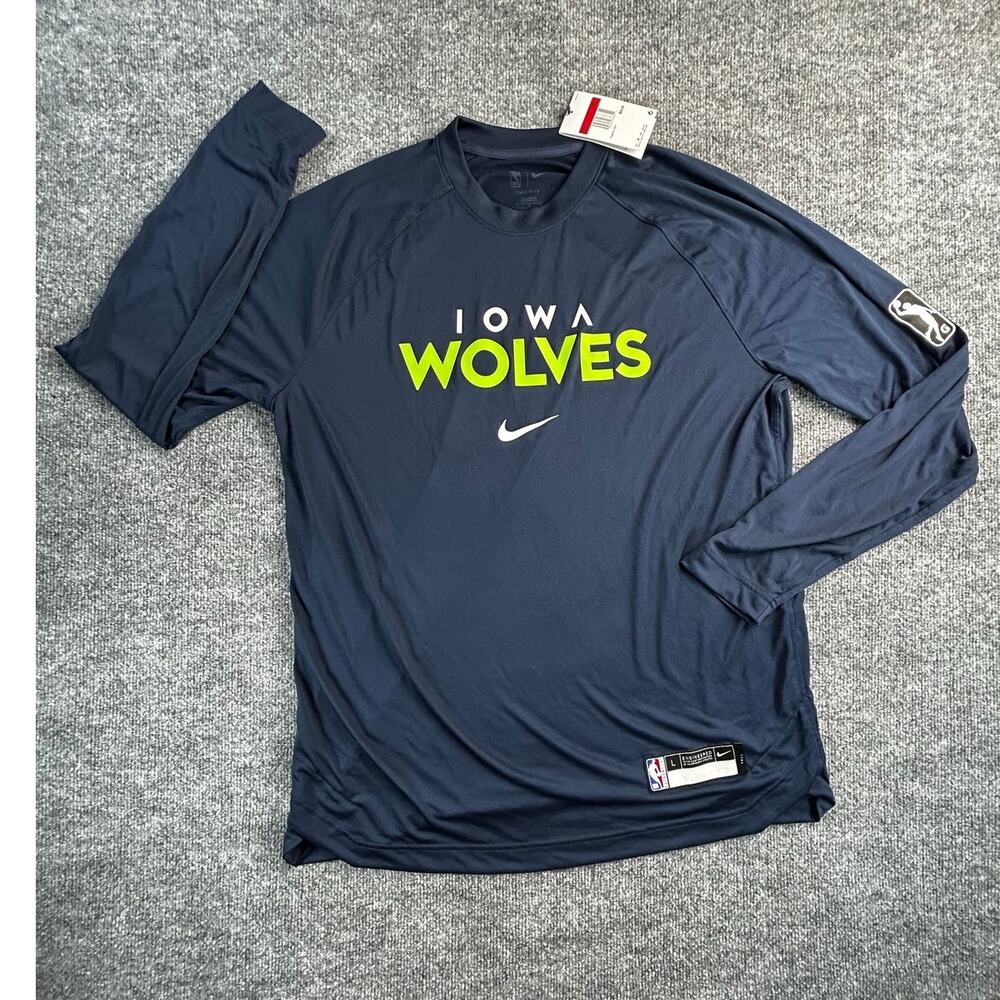 Nike Iowa Wolves NBA G League Dri-FIT Long Sleeve Shooting Shirt Men's L Tall